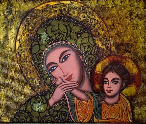 13."The Mother of God with the Child" by Laurentiu Dimisca, 회화 for Sale on Singulart