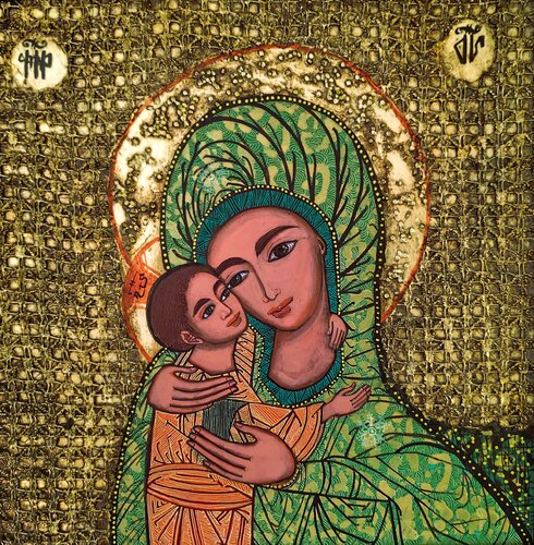 14."The Mother of God with the Child" van Laurentiu Dimisca, Schilderij te koop op Singulart