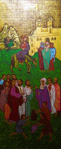 7.The Entry of the Lord into Jerusalim di Laurentiu Dimisca, Pittura in vendita su Singulart