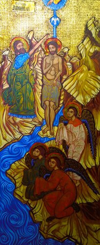 8.The Baptism of the Lord di Laurentiu Dimisca, Pittura in vendita su Singulart
