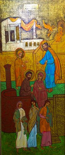 12.The Entry of the Mother of God into the Church di Laurentiu Dimisca, Pittura in vendita su Singulart