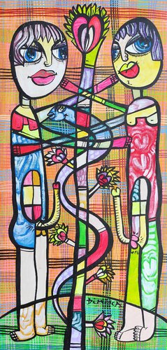 Erotism 10 Adam and & Adam contemporary's by Laurentiu Dimisca, 絵画 for Sale on Singulart
