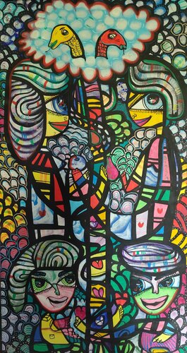 Adam & Eva contemporary von Laurentiu Dimisca, Malerei kaufen auf Singulart