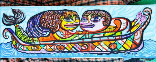 The mermaid in love de Laurentiu Dimisca, Pintura a la venta en Singulart