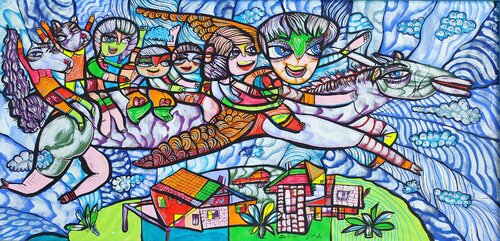 I believe ,I can't fly,I believe i can't touch the sky! de Laurentiu Dimisca, Pintura a la venta en Singulart