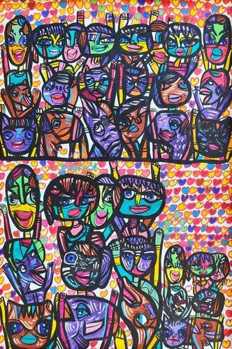 Love stike 2 by Laurentiu Dimisca, Painting for Sale on Singulart
