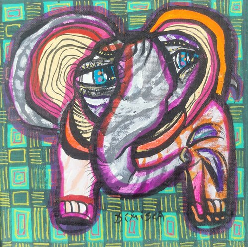Aquarius in love colorful framed love composition zodiacal painting by Dimisca van Laurentiu Dimisca, Schilderij te koop op Singulart