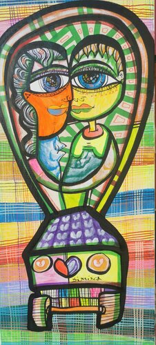 Loving in the car stunning style my romanian master portrets Dimisca di Laurentiu Dimisca, Pittura in vendita su Singulart