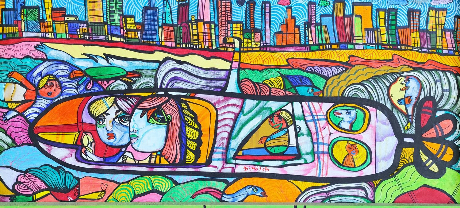 Submarine trip through New York Laurentiu Dimisca Pintura original en venta