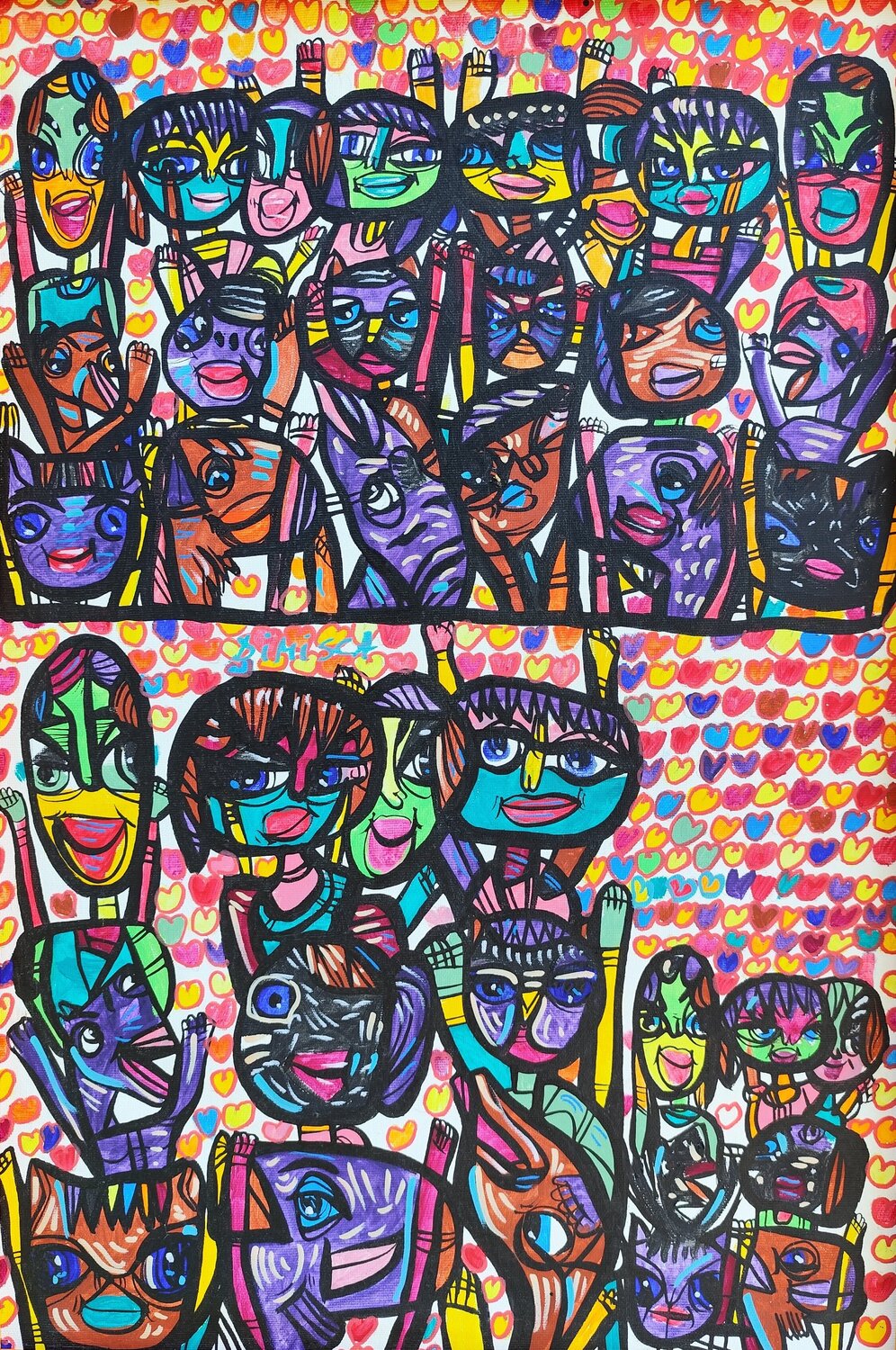 Love stike 2 Laurentiu Dimisca Original painting for sale