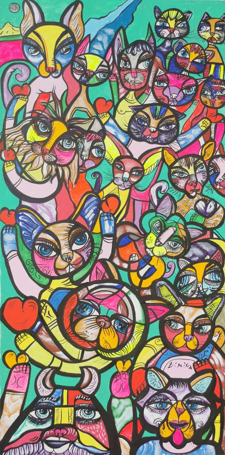 Aristocat cats about love fascinating style by romanian master L Dimisca Laurentiu Dimisca