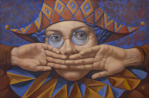 THE SECRET OF HARLEQUIN di Yaroslav Kurbanov, Pittura in vendita su Singulart
