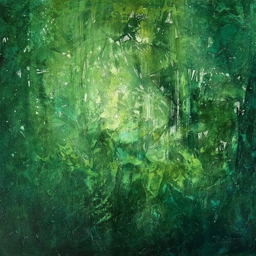 A Small quiet Bird flew into the Rainforest by Michèle Griffiths, Painting for Sale on Singulart