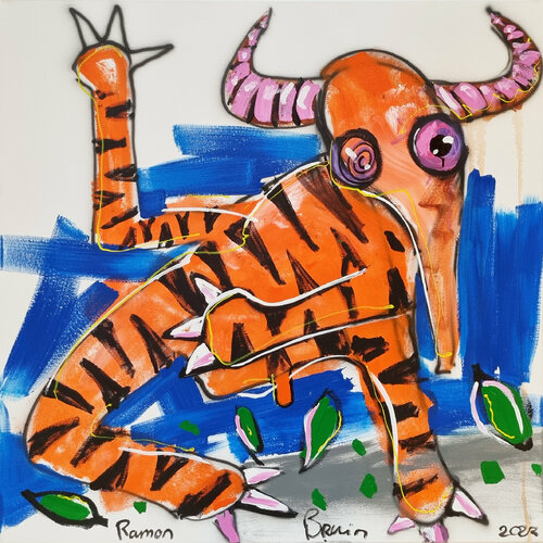 GnuTigerShrew di Ramon Bruin, Pittura in vendita su Singulart