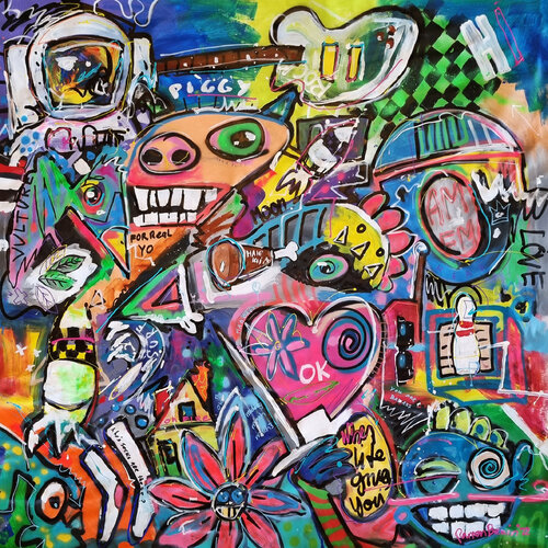 Piggy Stardust by Ramon Bruin, 회화 for Sale on Singulart