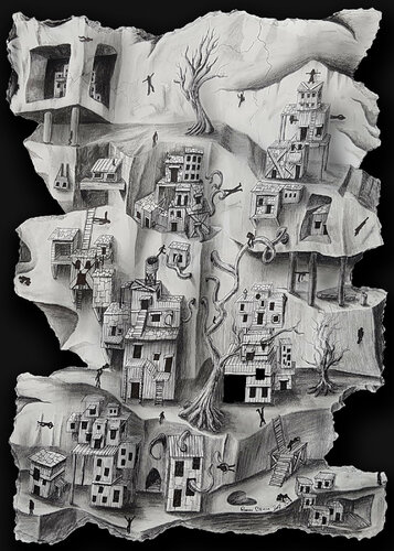 Torn World by Ramon Bruin, 소묘 for Sale on Singulart