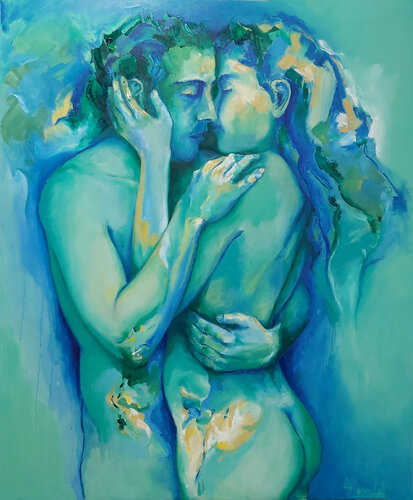 Completamente juntos / Completely together / Complètement ensemble von Alicia Besada, Malerei kaufen auf Singulart