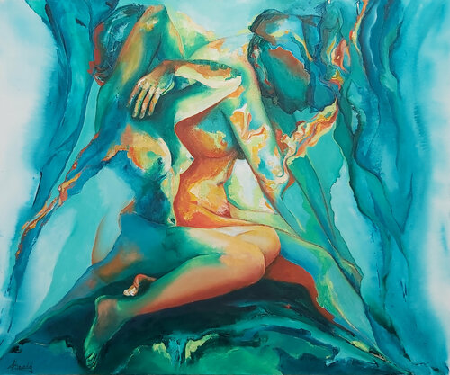 Nosotras dos / Nous deux / Both of us de Alicia Besada, Pintura a la venta en Singulart