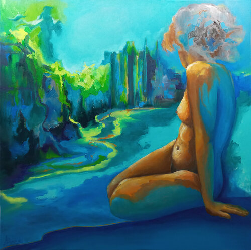 Todo fluye / Everything flows / Tout coule van Alicia Besada, Schilderij te koop op Singulart