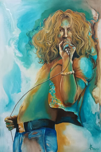 El cantante / The singer /  Le chanteur di Alicia Besada, Pittura in vendita su Singulart