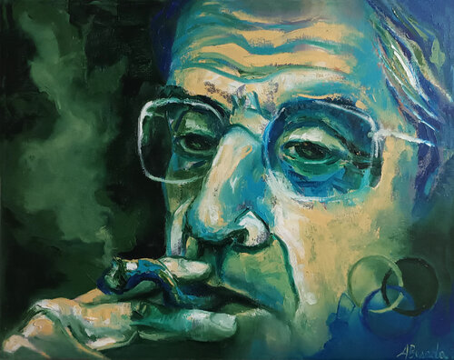 Donde se posa esa mirada / Où atterrissent ces yeux ? / Where that look lands van Alicia Besada, Schilderij te koop op Singulart