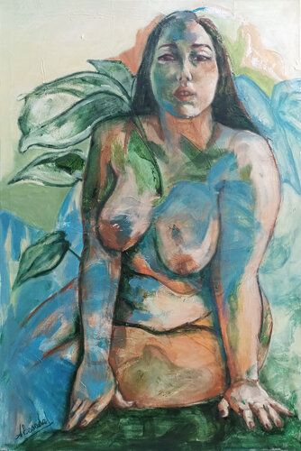 Cuerpo en flor / Corps en fleur van Alicia Besada, Schilderij te koop op Singulart
