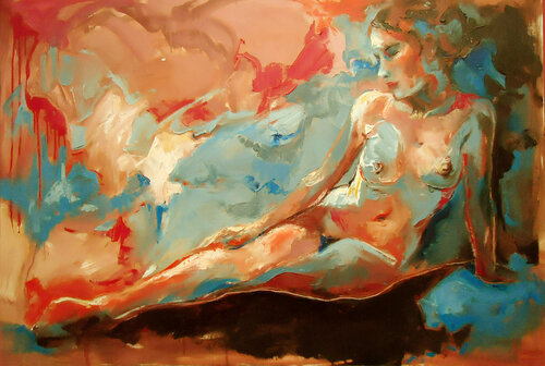 Pensamientos femeninos / Female thoughts / Pensées féminines van Alicia Besada, Schilderij te koop op Singulart