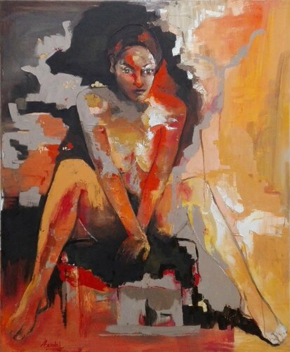 Ensimismada / Self-absorbed / Auto-absorbé by Alicia Besada, Painting for Sale on Singulart