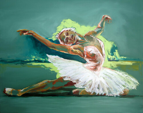 Bailarina del Lago de los cisnes II / Swan Lake ballerina /  Danseuse du lac des cygnes von Alicia Besada, Malerei kaufen auf Singulart