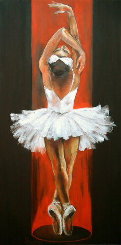 Bailarina en foco / Ballerina In the spotlight / Danseur à la lumière by Alicia Besada, Painting for Sale on Singulart