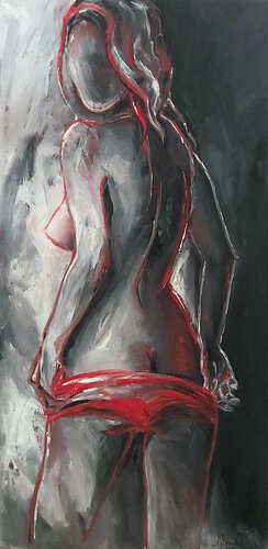 Al rojo / Red hot / Au rouge par Alicia Besada, Peinture en vente sur Singulart