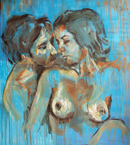 Transparencia de a dos / Deux transparence / Transparency for two van Alicia Besada, Schilderij te koop op Singulart