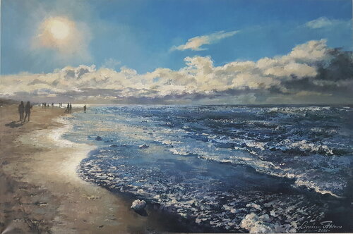 North Sea, New years day 2021. von Larissa Abtova, Malerei kaufen auf Singulart