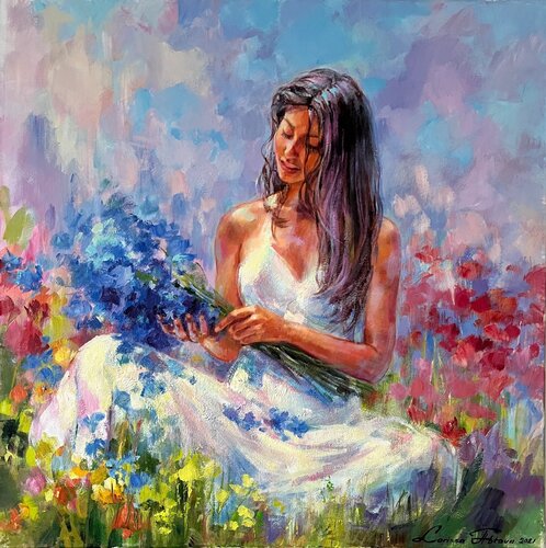 Cornflowers von Larissa Abtova, Malerei kaufen auf Singulart