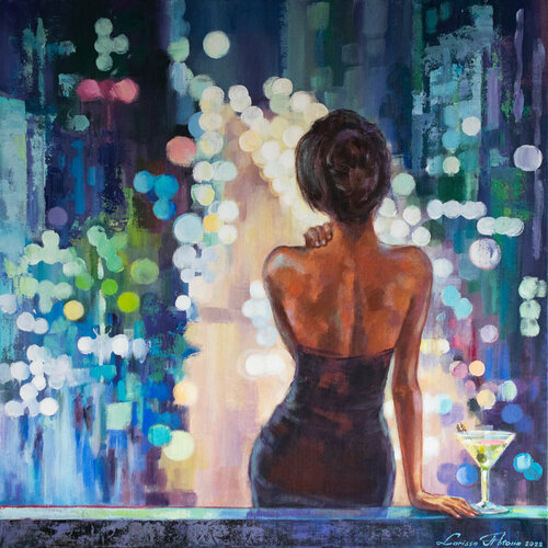 City lights di Larissa Abtova, Pittura in vendita su Singulart