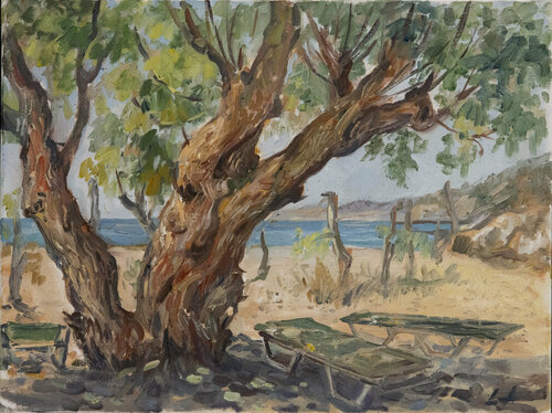 Beach tree von Larissa Abtova, Malerei kaufen auf Singulart