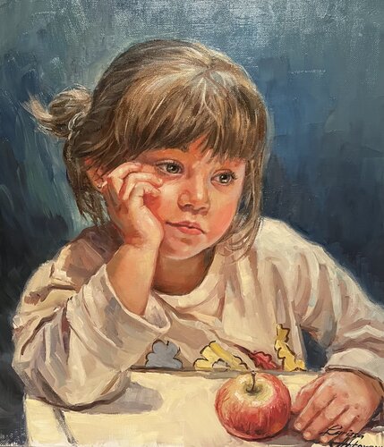 Thinking Anechka van Larissa Abtova, Schilderij te koop op Singulart