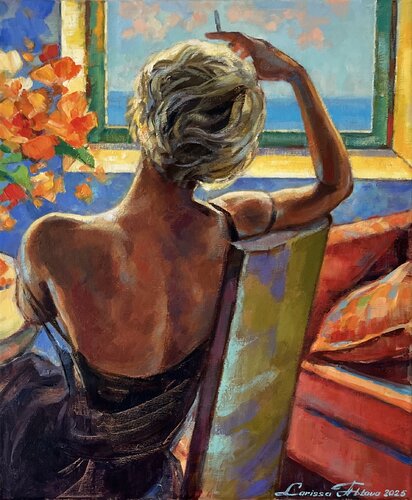 Ocean blue van Larissa Abtova, Schilderij te koop op Singulart