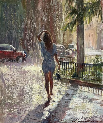 Summer rain von Larissa Abtova, Malerei kaufen auf Singulart