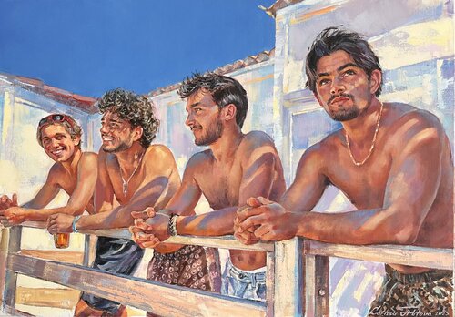 Beach boys von Larissa Abtova, Malerei kaufen auf Singulart