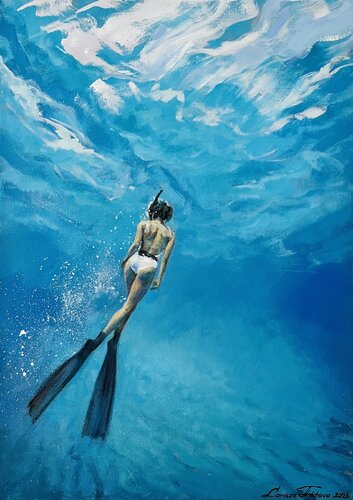 Blue joy di Larissa Abtova, Pittura in vendita su Singulart