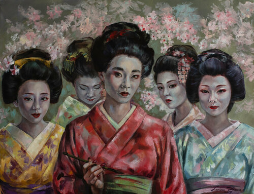 Geisha's von Larissa Abtova, Malerei kaufen auf Singulart