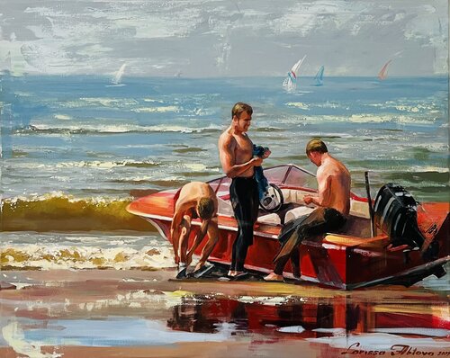 Egmond at sea / Egmond am Meer van Larissa Abtova, Schilderij te koop op Singulart