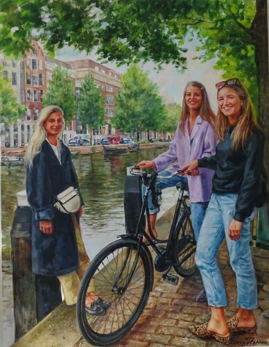 Amsterdam girls di Larissa Abtova, Pittura in vendita su Singulart