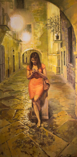 Yellow evening von Larissa Abtova, Malerei kaufen auf Singulart