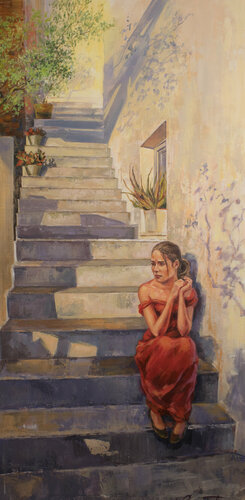 Ode to Santorini de Larissa Abtova, Pintura a la venta en Singulart