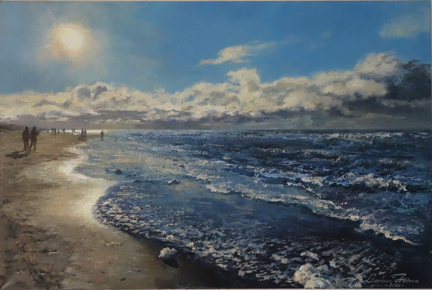 North Sea, New years day 2021. Larissa Abtova Originalgemälde zu verkaufen