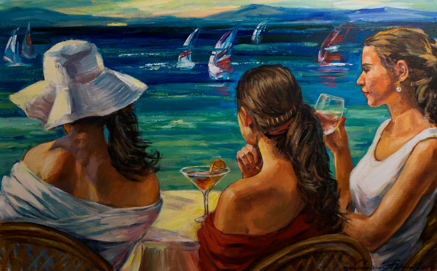 Santorini surfers Larissa Abtova