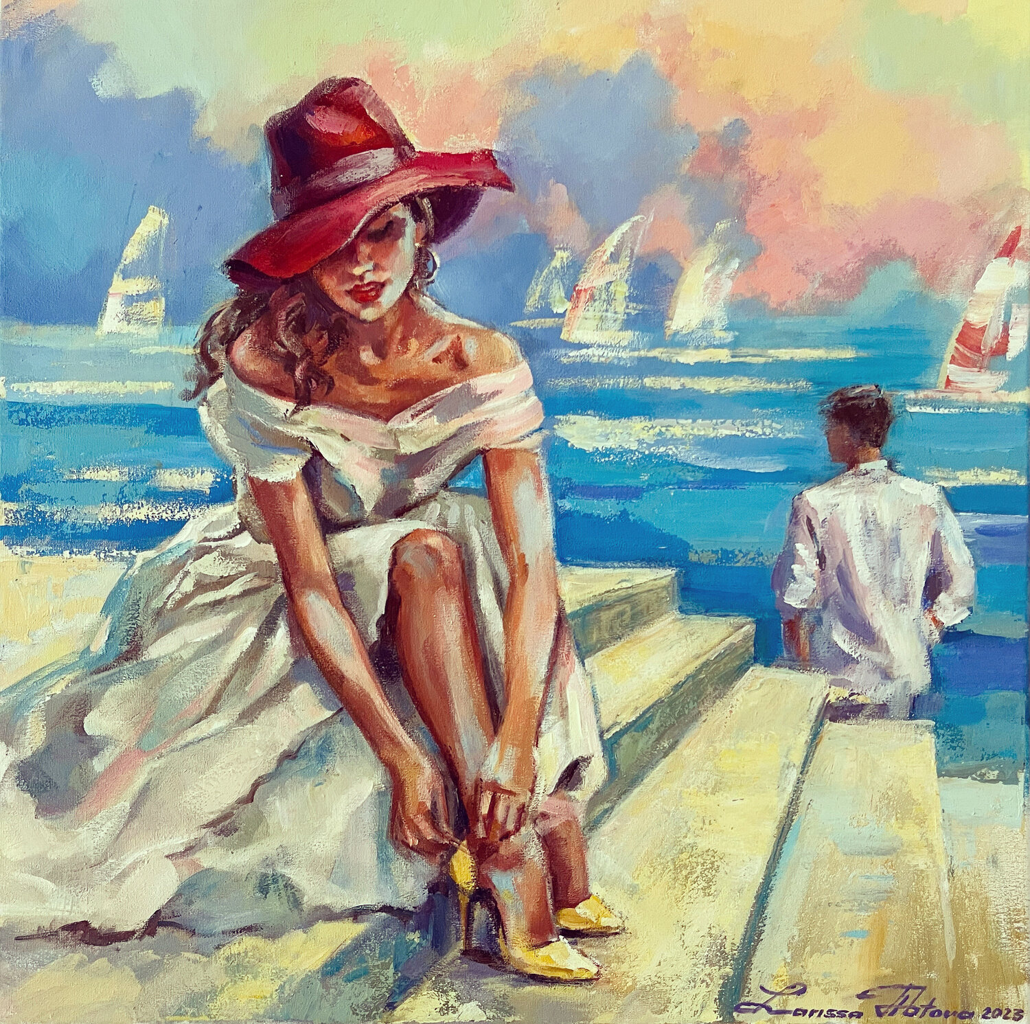 In the colors of joy Larissa Abtova Originalgemälde zu verkaufen