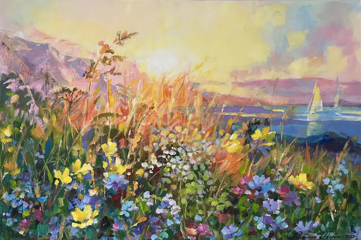 Flowery sunset bay Larissa Abtova